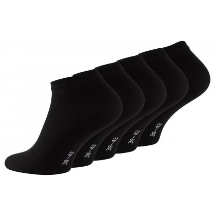 Ponožky unisex kotníčkové černé - 5 párů