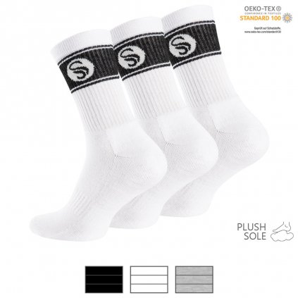 Ponožky pánské sportovní RETRO - 3 páry