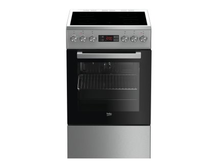 Beko, Multifunkční sporák se sklokeramickou deskou a grilem – 50 cm FSE 57300 GX
