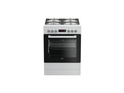 Beko, Sporák s plynovou deskou, litinovými rošty a multifunkční troubou s horkovzduchem FSM 62330 DWT