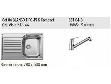 SET 04-B 23 Tipo 45 S Compact přírodní lesk + Daras -S chrom