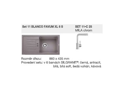 SET 11-C 25 FAVUM XL 6 S antracit + MILA chrom