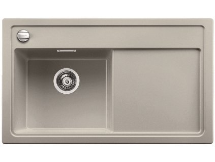 Blanco ZENAR 45 S Silgranit perlově šedá dřez vlevo s excentrem a dřevěnou krájecí deskou
