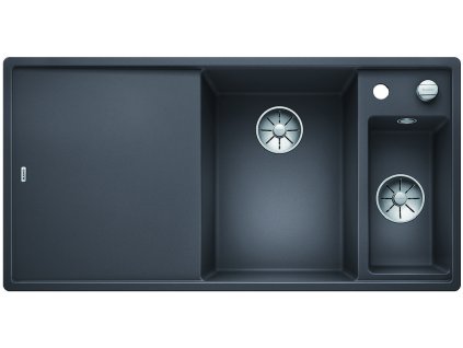 Blanco AXIA III 6 S-F InFino Silgranit šedá skála sklen.kráj.deska dřez vpravo s exc.