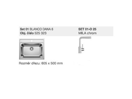 SET 01-D 25 Dana 6  přírodní lesk + Mila  chrom