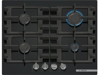 PNP6B6K40 Serie 4 - Plynová varná deska - 60 cm - tvrzené sklo, černá