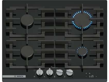 PRP6A6H40 Séria 8 - Plynová varná doska - 60 cm - tvrdené sklo, čierna