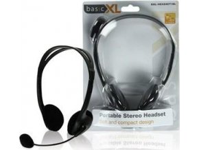 Stereofonní sluchátka s mikrofonem Basic XL BXL-HEADSET1BL