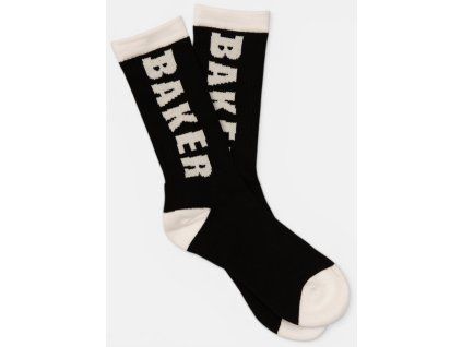 Ponožky Baker White Letters Black Socks