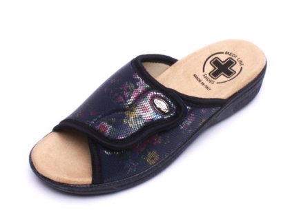 Medi Line 1418 NAVY dámské pantofle na suchý zip