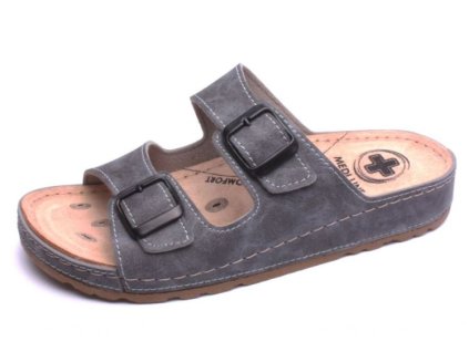 Medi Line S182.002 šedé dámské zdravotní pantofle