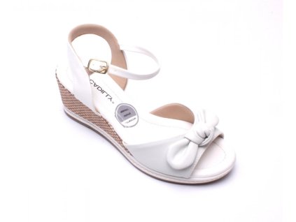 Piccadilly 408132 18 bílé sandále na vysokém klínku