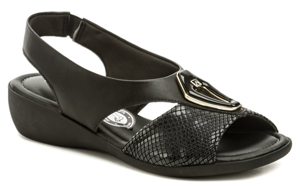 Piccadilly 416077-1 černé dámské zdravotní sandálky BARVA: ČERNÁ, VELIKOST: 38