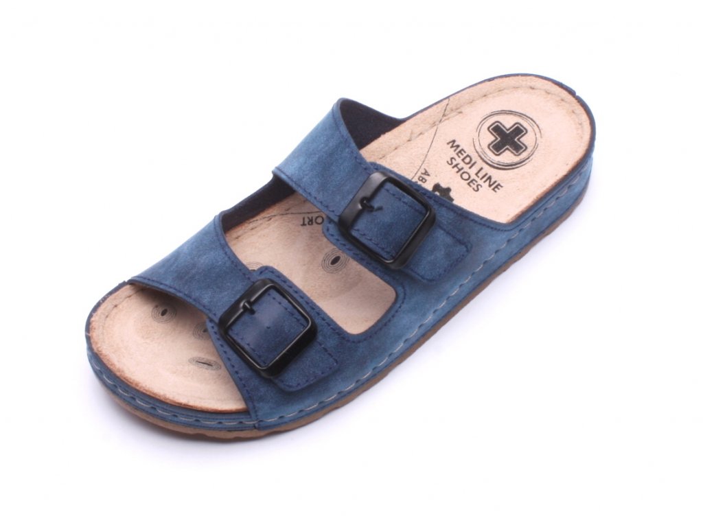 Medi Line S182.002 modré dámské zdravotní pantofle BARVA: MODRÁ, VELIKOST: 39