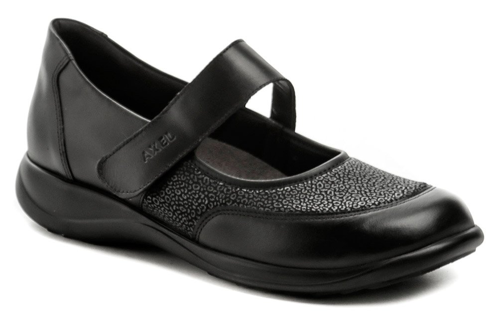 Axel AXCW139 černé dámské polobotky boty šíře H BARVA: ČERNÁ, VELIKOST: 43