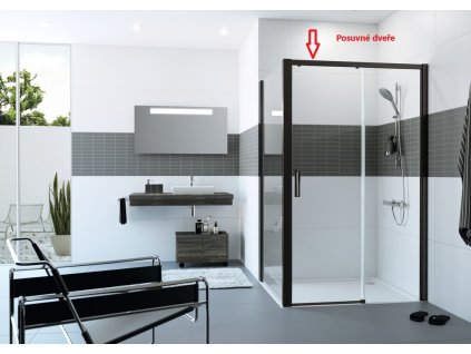 Classics 2 EasyEntry Sliding door, 1 panel with fixed segment and side panel Black Edition kopie