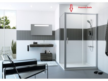 Classics 2 Sliding door, 1 panel with fixed segment and side panel kopie
