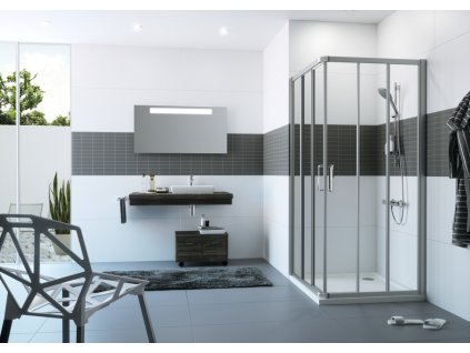 Classcis 2 Sliding door, 3 section corner entry