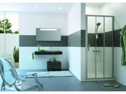 Classics 2 sliding door, 2 panel with fixed segment in recess