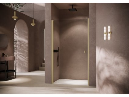 SolvaPro partially framed Swing Door in Reccess (RAL 1014 Gold)