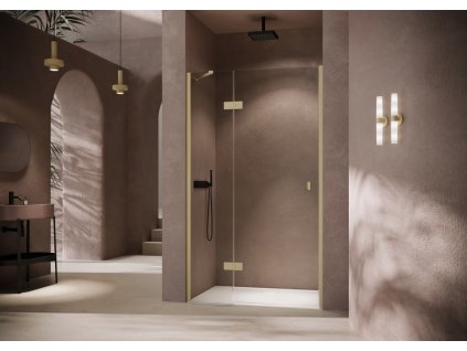 SolvaPro partially framed swing door with fixed segment in recess