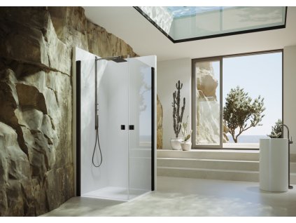 SolvaPro Swing Door, Corner Entry Black Edition