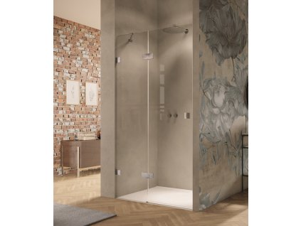 Solva frameless swing door with fixed segment in recess left