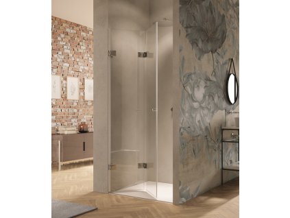 Solva frameless folding swing door in recess left