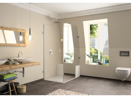 Solva Frameless Swing Door With Side Panel