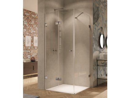 Solva frameless folding swing door left with side panel right