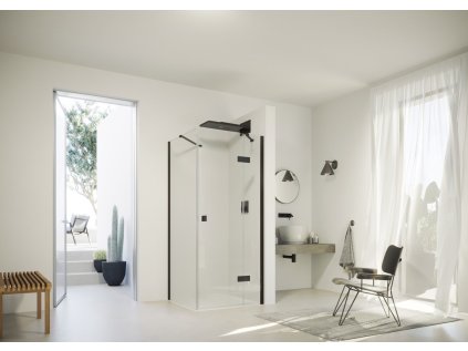 Solva Swing Door With Fixed Segment And Side Panel Black Edition(1)