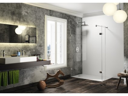 Solva frameless Walk In with movable segment left