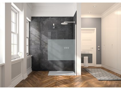 Design pure Walk In side panel free standing White Edition
