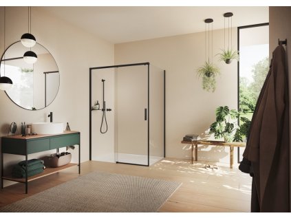 Vita pure partially framed Sliding door and side panel Black Edition