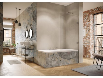 Solva frameless single panel bath top shower screen
