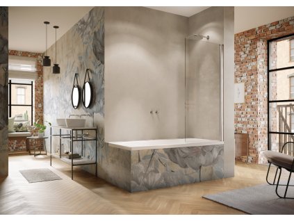 Solva partially framed swing door Bath top shower screen