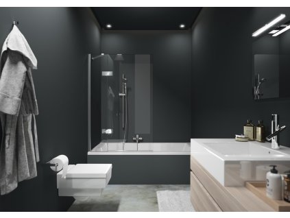 Solva swing door with fixed segment (Bath top shower screen)