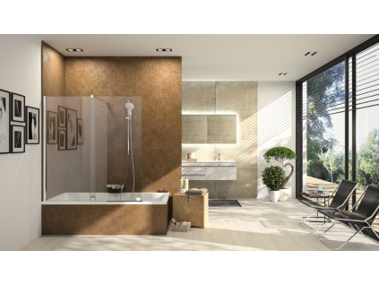 Xtensa bath top shower screen Sliding door High gloss Silver