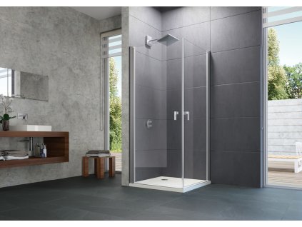 Design pure Swing door corner entry