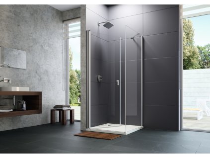 Design pure Swing door opening inwards and outwards with side panel