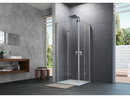 Design pure Folding swing door, corner entry, open