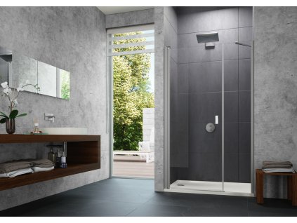 Design pure Swing door with additional section in recess
