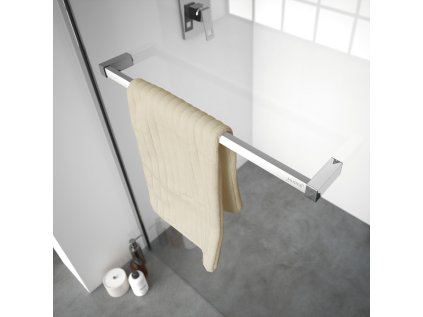 Towel rail high gloss silver