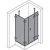 SolvaPro frameless Swing door right with fixed segment, with additional section and side panel