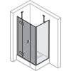 partially framed Swing door with fixed segment and additional section for side panel