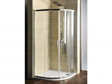 Sapho AKCE čtvrtkruhová sprchová zástěna 900x900x1900mm, čiré sklo včetně sprchové vaničky AG4290