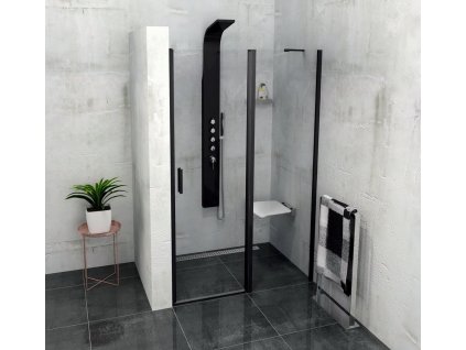 Sapho ZOOM LINE BLACK sprchové dveře 1300mm, čiré sklo ZL1313B
