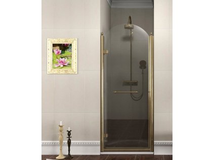 Sapho ANTIQUE sprchové dveře otočné, 800mm, levé, ČIRÉ sklo, bronz GQ1280LC