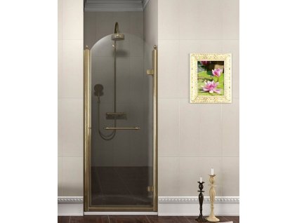Sapho ANTIQUE sprchové dveře otočné, 900mm, pravé, ČIRÉ sklo, bronz GQ1390RC