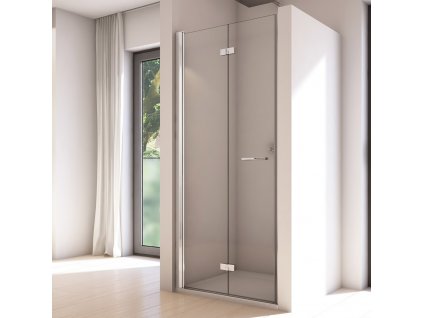 Sanswiss SOLINO SOLF1 skládací sprchové dveře 90 cm (Profil Aluchrom, Sklo Bílé linky 88, Šířka 900 mm)